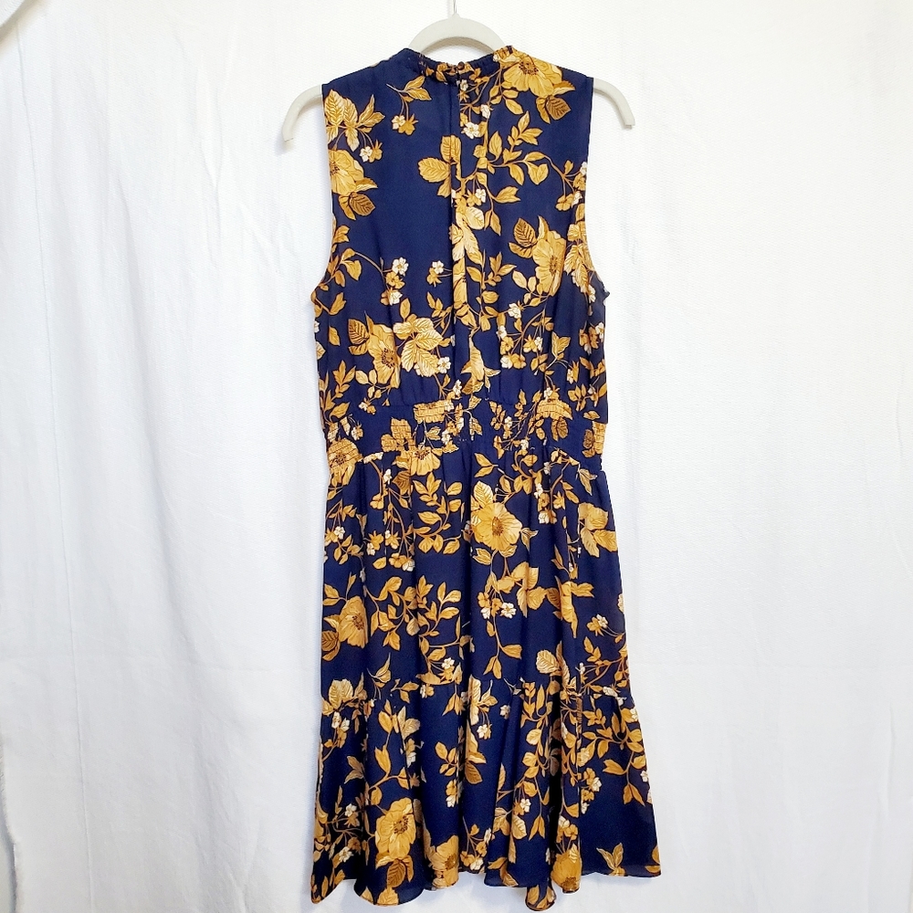 Nanette Lepore Smocked Floral Sleeveless Blouson Dress Size 16 - Picture 5 of 10